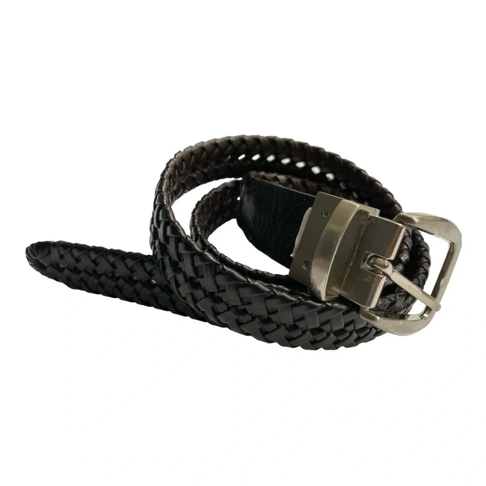 Braided Reversible Belt size M Black and Brown